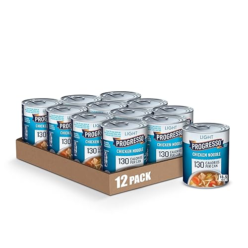 Progresso Light Chicken Noodle Soup, Ready to Serve Canned Soup, 18.5 oz (Pack of 12)