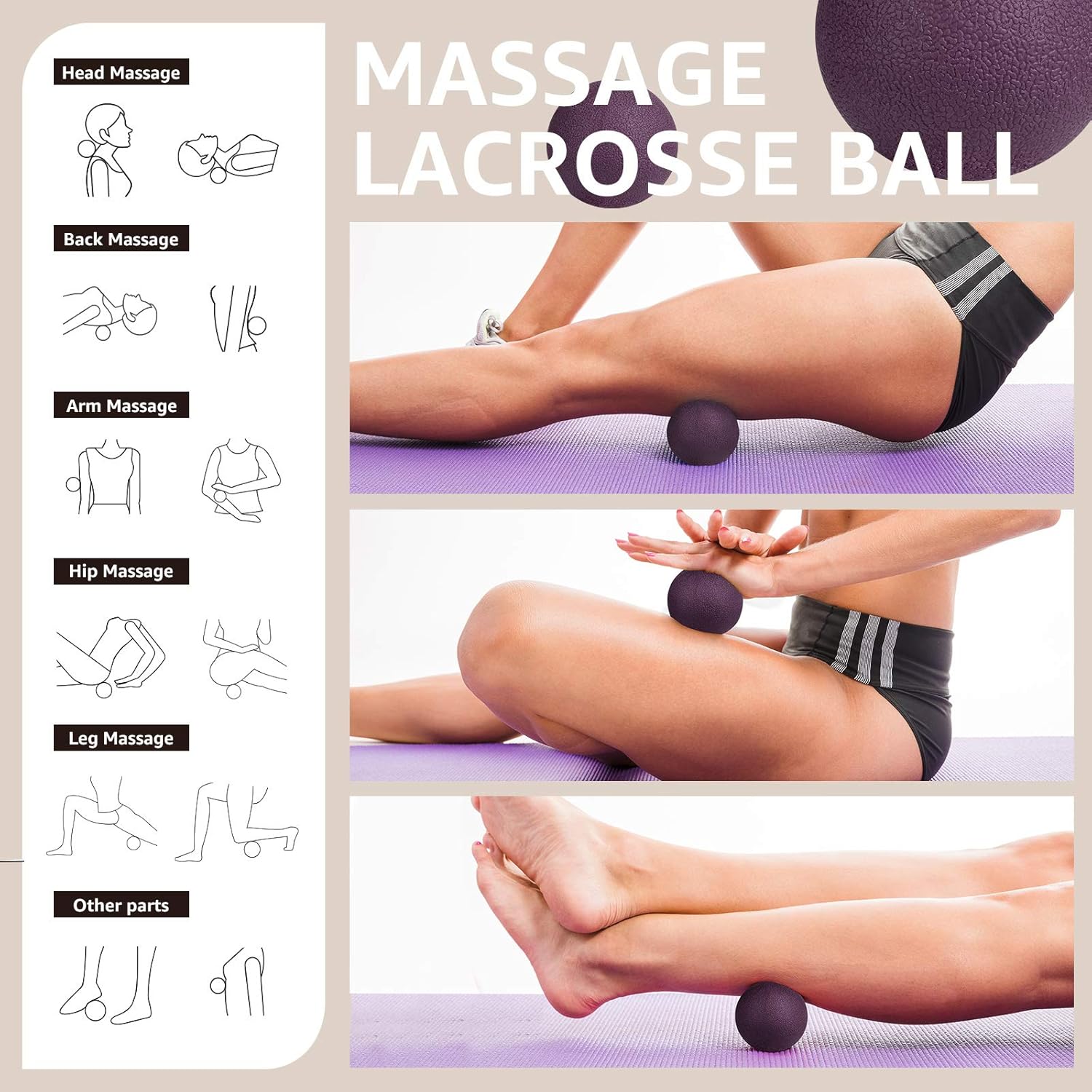 Overmont Yoga Wheel Set 3 Pack Yoga Foam Roller Perfect for Back Pain Backbends & Stretches Increase Strength & Flexibility, Massage Ball Included : Sports & Outdoors