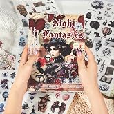 Gothic Sticker Book, Precut Halloween Washi Stickers for Journaling | Dark Fantasy Icons | Witches, Skulls, Creatures & Magical Motifs for Junk Journals, Scrapbooks, Collage Art & Planners