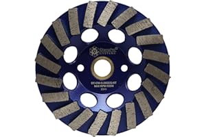 DiamaPro Systems DT-CW-5-20SEG-NT Non Threaded 5 Inch 20 Segment Turbo Concrete Grinding Cup Wheel for Grinding, Leveling, & Removing Glue/Coating