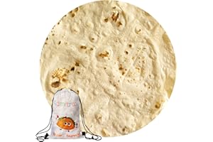 Admitrack Tortilla Envelop Blanket,Burritos Round Envelop Blanket,Funny Food Round Blanket,Novelty Burritos Throw Blanket for Adults&Kids (Double Sided)