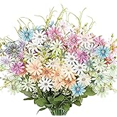 AmyHomie 6 Bundles Wildflowers Fake Daisy Outdoor Artificial Flowers UV Resistant Silk Wild Flower Bouquets Bulk Faux Plants Plastic Greenery for Decoration Vase Floral Spring Home Decor