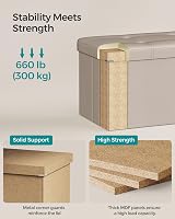SONGMICS MAZIE Storage Ottoman Bench 110 cm End of Bed Foldable 131 L view 4