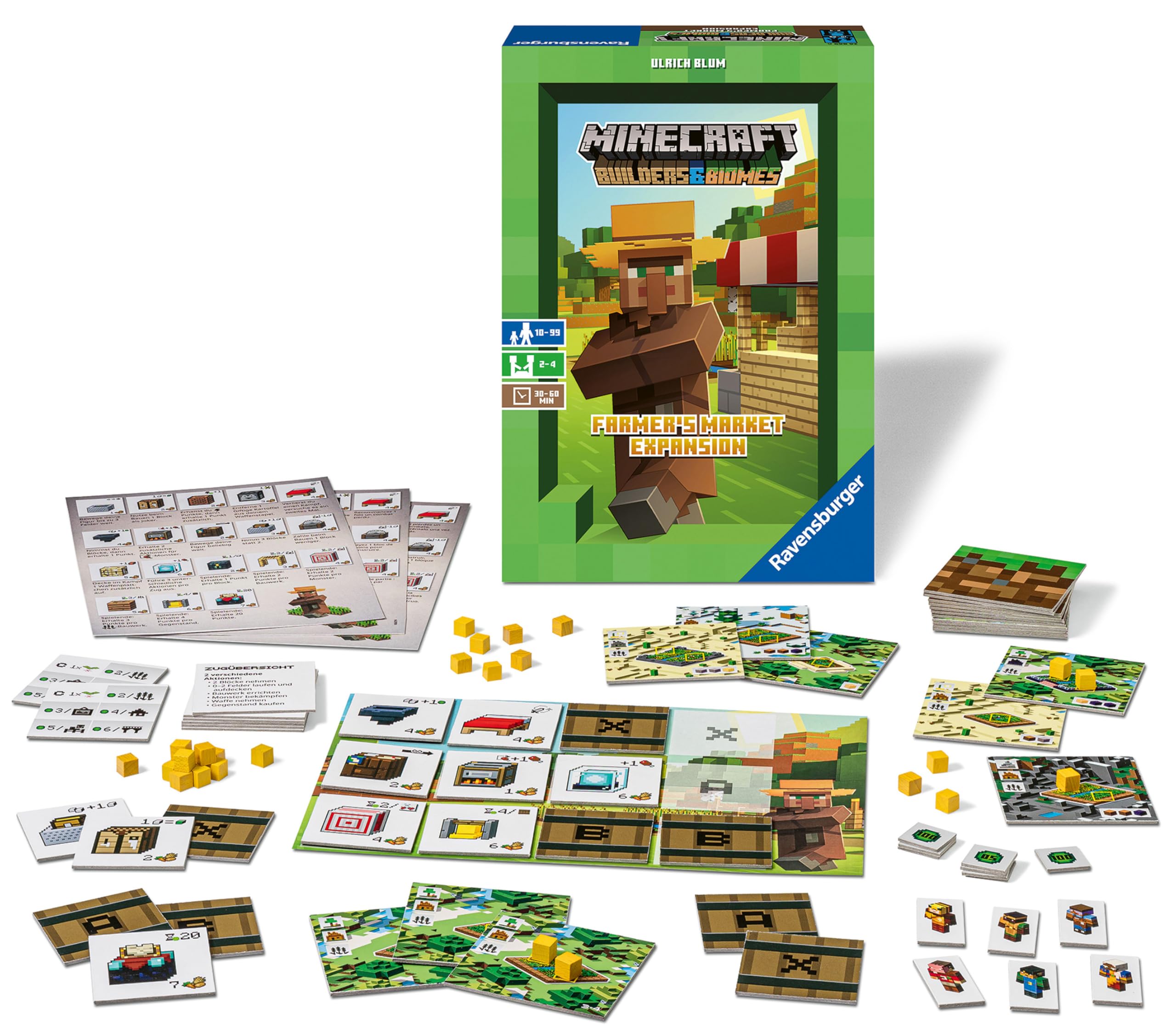 Ravensburger Minecraft Builders & Biomes Farmer's Market Expansion Pack - Strategy Board Game for Kids Age 10 Years Up (Requires Base Game)