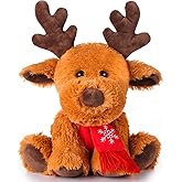 Suilung Christmas Stuffed Animal Cute Plush Moose Reindeer Stuffed Animal for Baby Boys Girls Home Bedroom Party Decoration