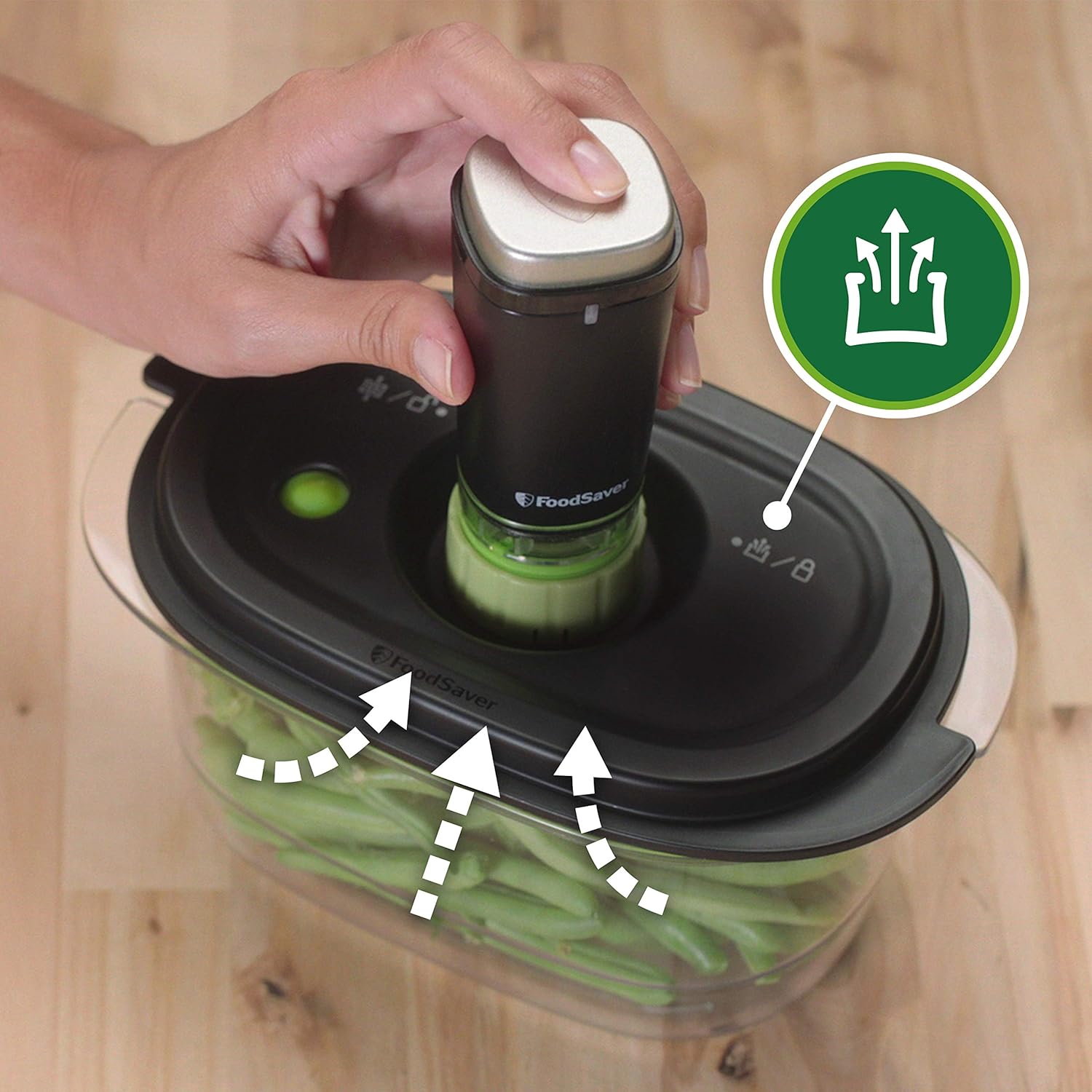 FoodSaver Preserve & Marinate Vacuum Food Storage Container, Transparent / Black, 1.8 Litre - Image 3