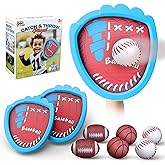 iPlay, iLearn Toddler Baseball Toy, Boy Toss Catching Ball Game Toy W/ 2 Gloves 6 Soft Balls, Sport Outdoor Yard Beach Play for Family Activities, Fun Birthday Gifts 3 4 5 6 7 8-12 Year Old Girl Kids