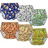 BISENKID 6 Packs Rubber Pants for Toddlers Rubber Training Pants for Toddlers Good Elastic Waterproof Diaper Cover Boy 4t