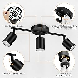 BoostArea LED 3 Light Track Lighting Kit, Black 3