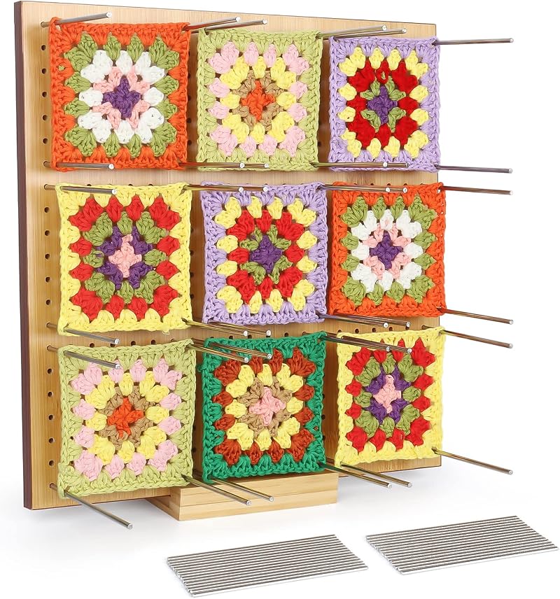 Coopay Crochet Blocking Board Large 11 inch with 441 Pin Holes 11x11