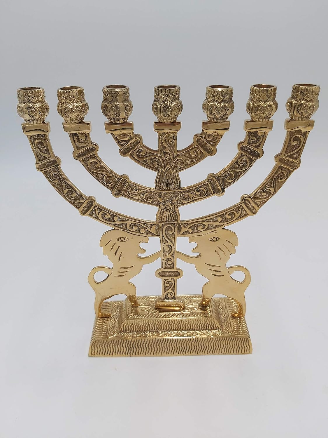 Yaliland 7 Branches Brass Pure Copper Menorah Menora 9