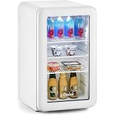 Cooluli Decor 2.4 cu ft Compact Mini Fridge with Glass Door - Small Refrigerator for Bedroom, Office, Dorm - Ideal for Soda Drinks, Beer (White)