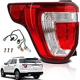 STRAUTOS Tail Lights For 2016-2019 Ford Explorer Left Driver Side | Rear Brake Lamp Assembly With Wire Harness and Bulbs Replace FB5Z13405A