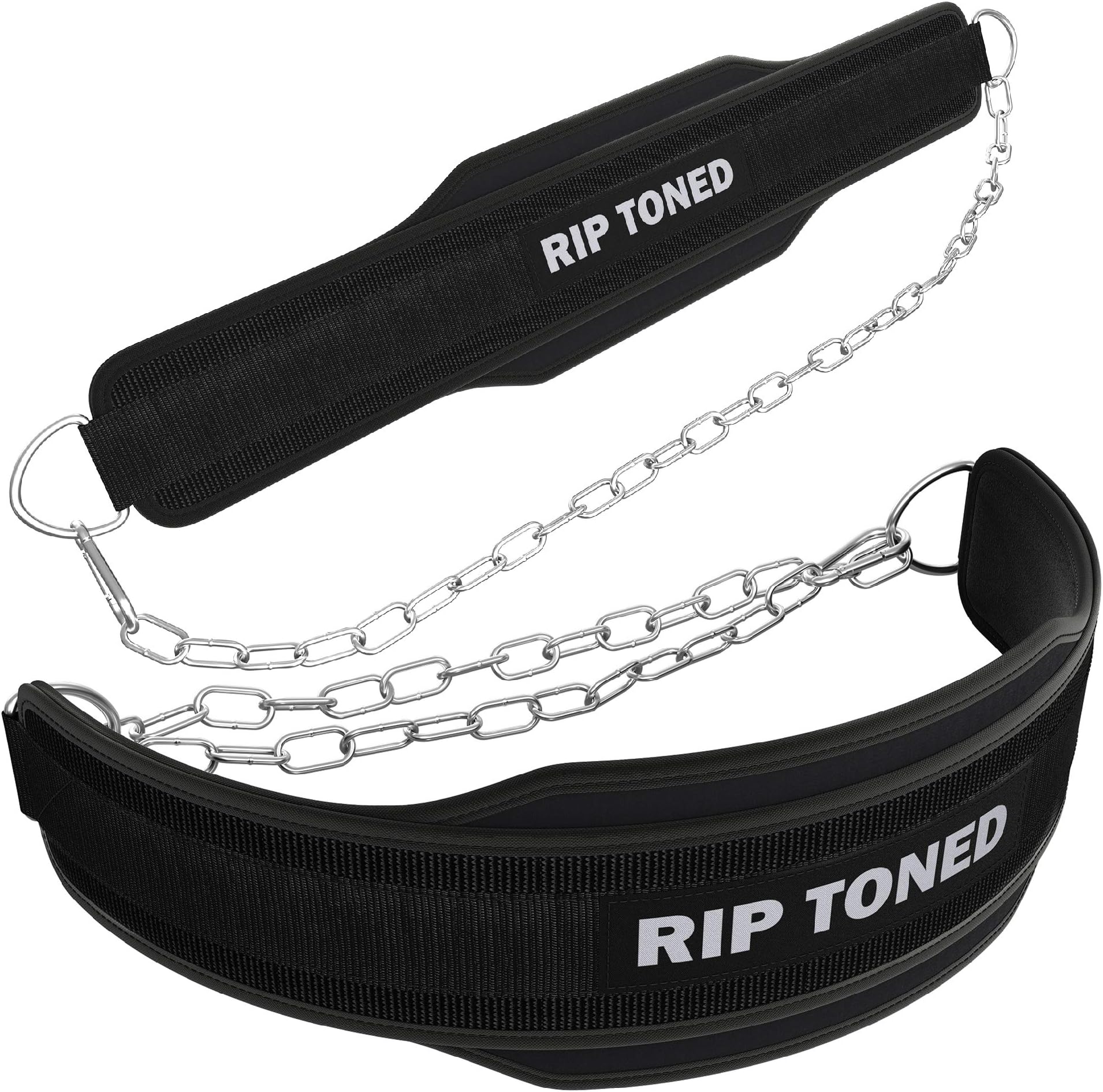Rip Toned Dip Belt with Chain for Weightlifting, Pull Ups, Dips - 36" Heavy Duty Steel Chain - Weight Belt with Chain for Added Weight While Powerlifting, Bodybuilding, Strength Training