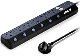 BESTEK 6 Way Extension Lead Surge Protector 900J 4 USB Ports 3250W 1.8m view 2