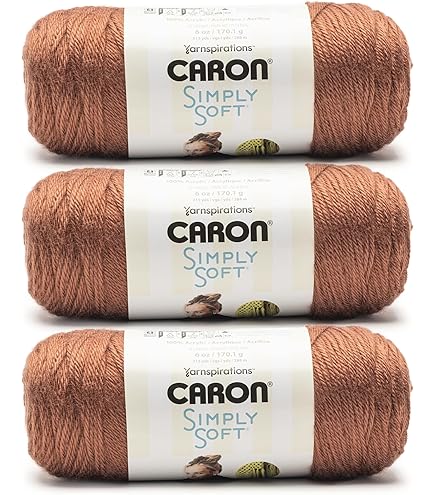 Caron Simply Soft Lot De 3 Pelotes De 170 G Par Pelote, Brun