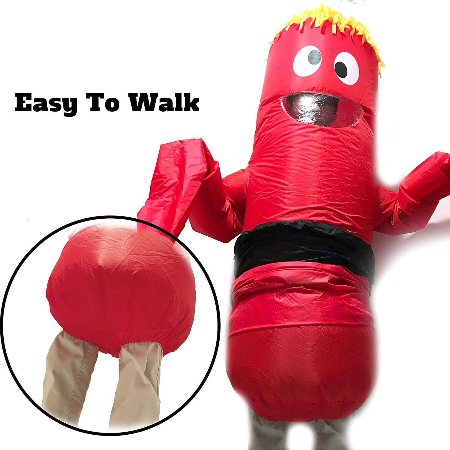 Spooktacular Creations Inflatable Costume Tube Dancer Wacky Waiving Arm Flailing Halloween Costume Adult Size (Red): Clothing