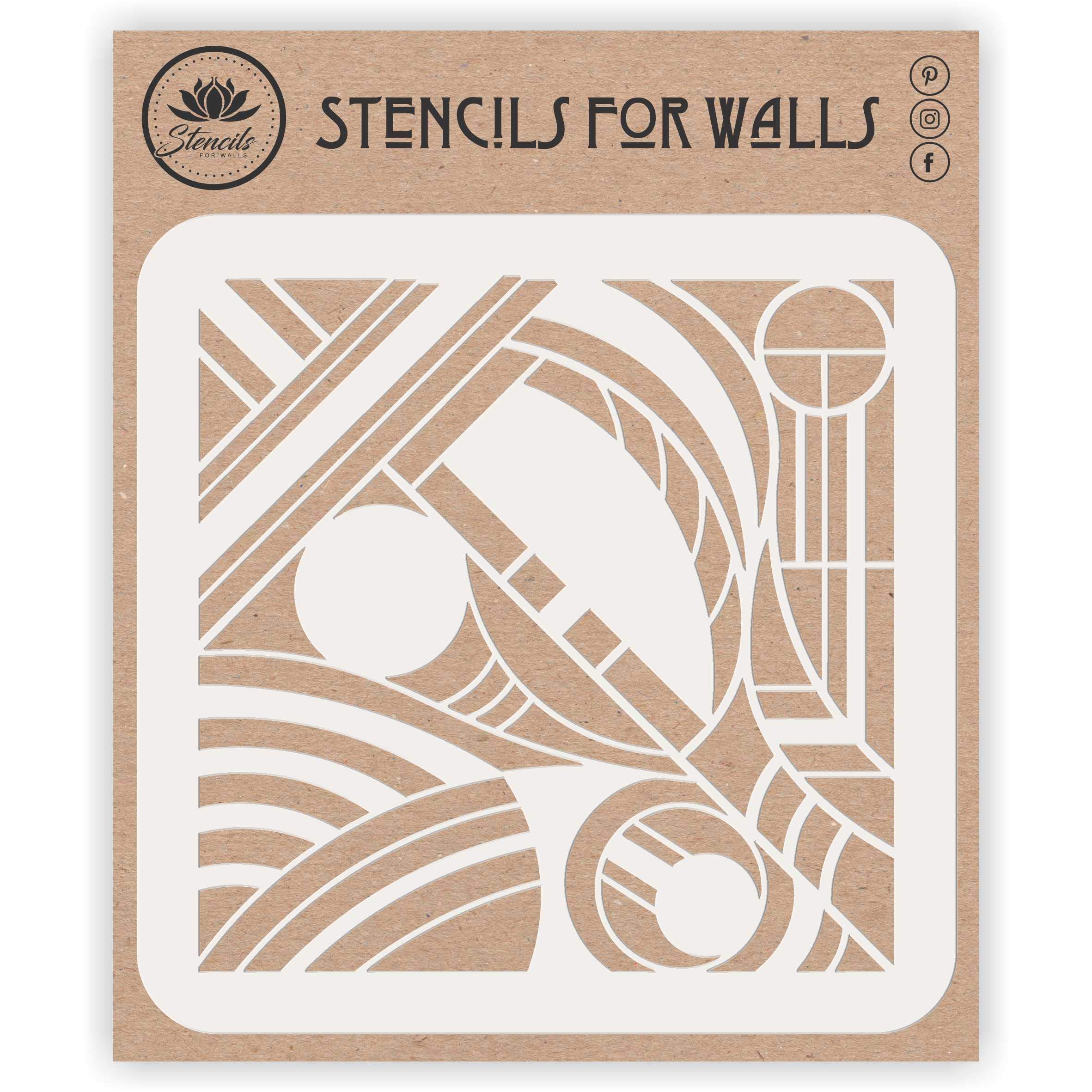 Abstract Art Stencil, 35.56 x 35.56 cm (L) - Modern Expressionism Wall Art Decor Poster Stencils Template for Painting