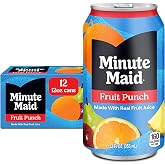 Minute Maid Fruit Punch Juice Drink Fridge Pack Cans, 12 fl oz, 12 Pack | Made with real fruit juice from concentrate, naturally flavored