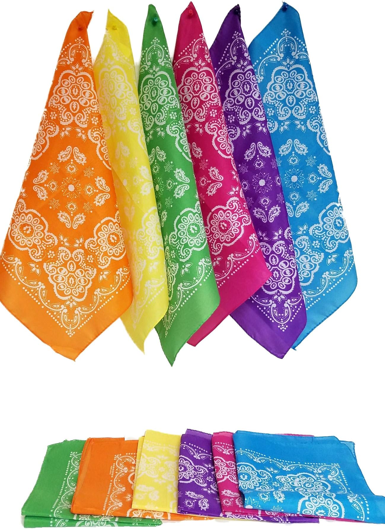 Petulia Neon Polyester Bandanas, 12 - Pieces