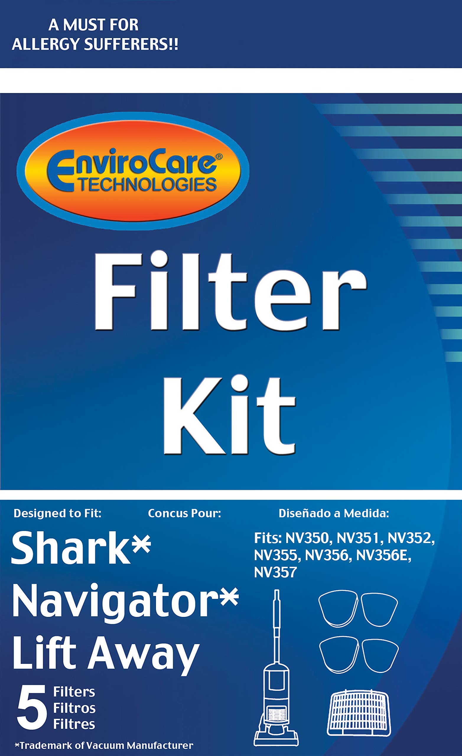 EnviroCare Replacement Vacuum Filters for Shark Navigator LiftAway