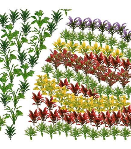 50Pcs Miniature Plants For Dollhouse - 1:12 Scale Artificial Shrubs For Fairy Garden & Model Scenery