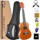 EASTROCK Concert Ukulele 23 inch Mahogany Beginners Kit | Ukulele big package kit, suitable for adults and beginners, ideal for practice, daily playing, and home use