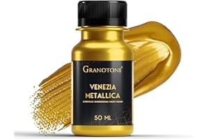 GRANOTONE Acrylic Venezia Metalic Colour, Non-Fading & Shimmering Metalic Acrylic Paint with Rich Pigments | Non-Toxic Metalic Colours Ideal for Kids, Artist & Beginners (Gold 50ml)