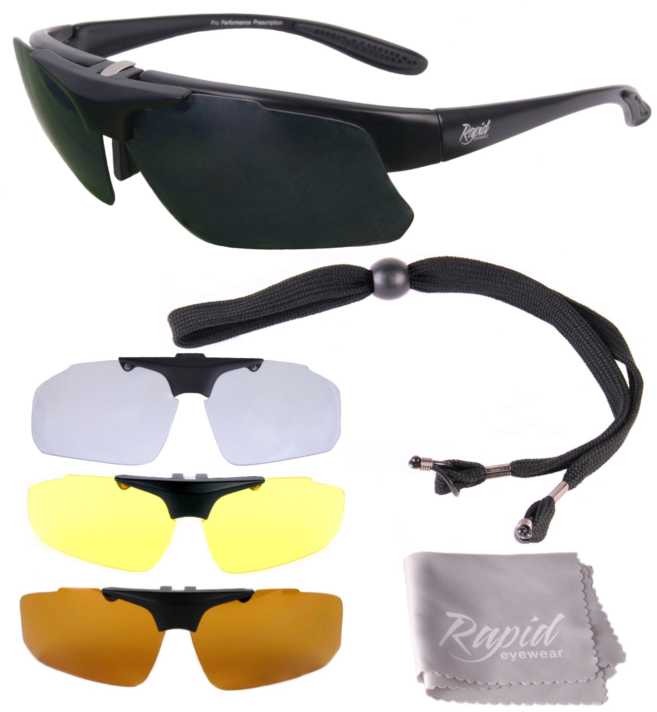 Rapid Eyewear Pro Performance Plus POLARISED RX SPORTS SUNGLASSES Frames for Corrective Lenses. Mens & Womens Active Glasses For Cycling, Driving, Running etc