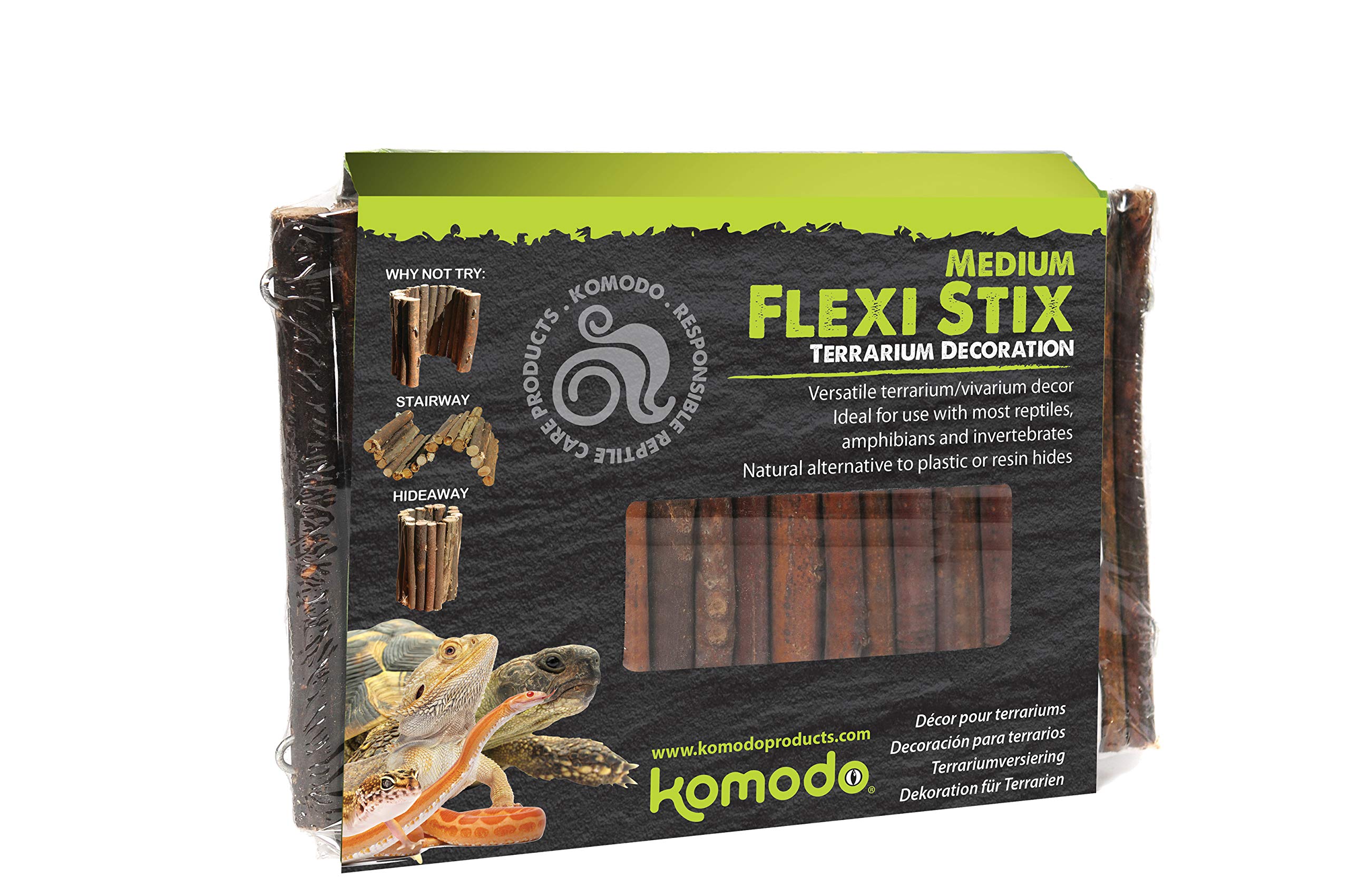 Komodo Flexi Stix Fully Bendable Terrarium Vivarium Décor Suitable for Reptiles, Amphibians & Invertebrates - Medium