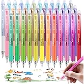 miikoul 36 Colors Erasable Gel Pens, 0.7mm Fine Point Retractable Colored Pens Make Mistakes Disappear Smooth Writing Erasable Pens Multicolor Inks for Drawing Writing Coloring Office School Supplies