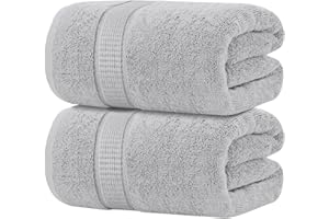 Oakias 600 GSM Bath Sheets 2 Pack Silver 35x70 Bath Towels - 100% Ring Spun Cotton Soft Extra Large Bathroom Towels - Highly Absorbent & Quick Dry Jumbo Towels - Shower Towels for Hotels, Gym & Spa