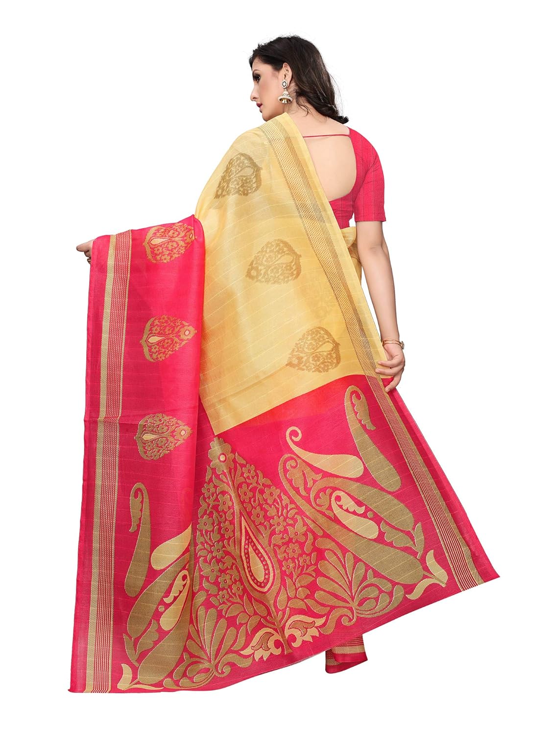 akhilam women's bhagalpuri silk saree with unstitched blouse piece (multi-coloured_sonpari)