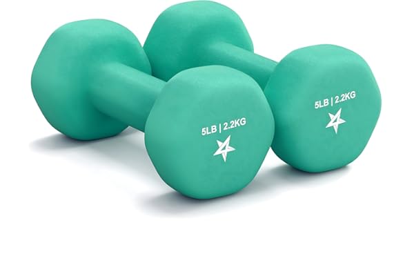Yes4All Neoprene Coated Dumbbell Hand Weight Sets of 2 - Multiple Weight Options with 15 Colors, Hexagon Shape, Anti-roll, An