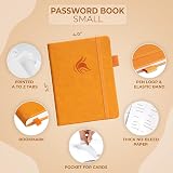 Clever Fox Password Book with Alphabetical Tabs Yellow Small Pocket Keeper view 2