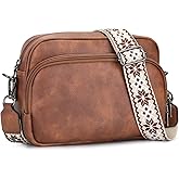 BAIGIO Crossbody Bags for Women Vegan Leather Purses Small Shoulder Handbags with Adjustable Wide Strap