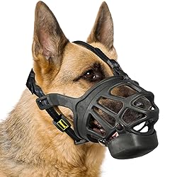 Dog Muzzle, Basket Muzzle with Slow Feeder Pad for