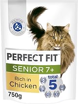 Perfect Fit Senior 7+ Complete Dry Cat Food for Cats 7 Years Plus 4 Bags 750 g