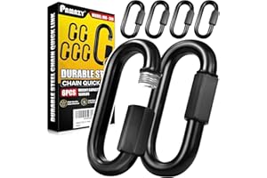 PAMAZY 6PCS 3” Heavy Duty Chain Quick Links, 1600 LBS Weight Capacity, Durable, Anti-Rust, High Strength Chain Connector, Carabiner for Big Chain Connecting, Hammock Hanging, Hiking, Camping