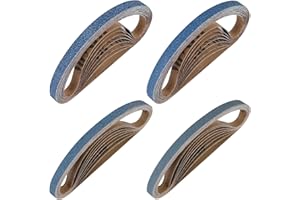B BRESUCNY 1/2" x 18" Zirconia Sanding Belts for Belt Sander, 32PCS 8 Each of 40/60/80/120 Assorted Grits, 1/2 x 18 Inch Sanding Belts for Air Belt Sander, Woodworking, Metal Polishing, Derusting, 32-Pack