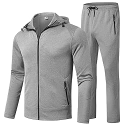 BGOWATU Men's Tracksuits Set Full Zip Jacket Hoodie