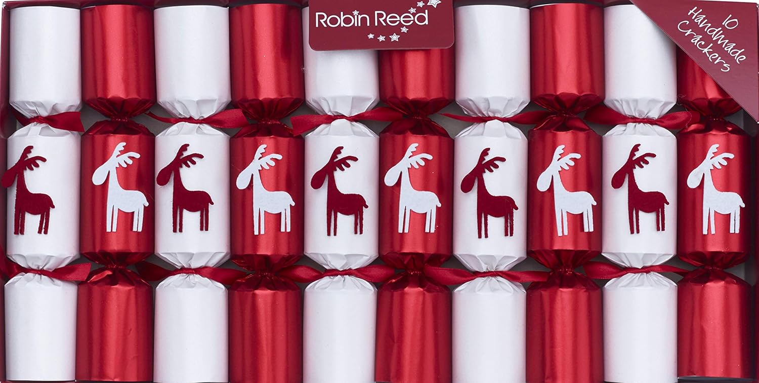 Nutcrackers - 10 X 8.5'' English Christmas Party Favours By Robin Reed - Merry ChrisMoose, red white