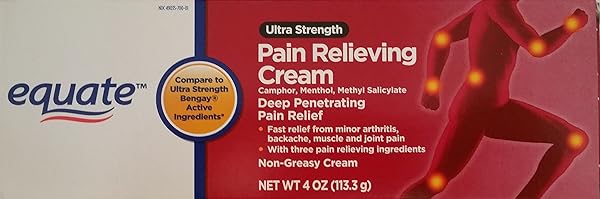 EQUATE ULTRA STRENGTH PAIN RELIEVING CREAM MUSCLE RUB, 4-OUNCE TUBE