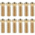 ALAMSCN 12PCS V6 Brass Nozzle Kit 0.2mm 0.4mm 0.6mm 0.8mm Extra Extruder Nozzles 0.4mm M6 1.75mm Filament for 3D Printer Part