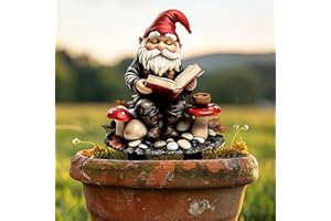 Reading Gnome with Coffee Acrylic Garden Stake, Indoor and Outdoor Garden Acrylic Decoration, Idea Gift for Flower Potted Orn