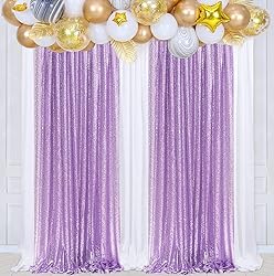 Poise3EHome 2Pcs 2Ft x 8Ft Sequin Backdrop