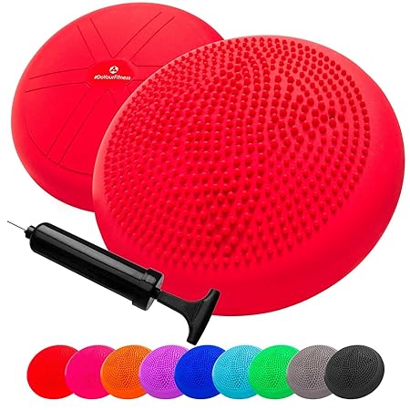 #DoYourFitness® Ballsitzkissen inkl. Luftpumpe & GRATIS Trainingsplan | 35cm Durchmesser - Sitzkissen/Balance-Board zur Stärk