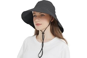 EINSKEY Women's Sun Hat with Neck Flap, UPF 50+ UV Protection Wide Brim Packable Cotton Hat for Fishing Hiking Garden Beach