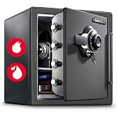 SentrySafe Fireproof Waterproof Safe Dial Combination 1.23 Cu Ft SFW123DSB | UL Classified Fire and Water Resistant Home Safe, Maximum Security, Dial Combination Lock, Protects Money, Documents, Jewelry