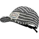 Clakllie Vintage Striped 5 Panel Short Brim Cap for Men Soft Top Baseball Cap Flat Bill Snapback Hat Adjustable Trucker Hat